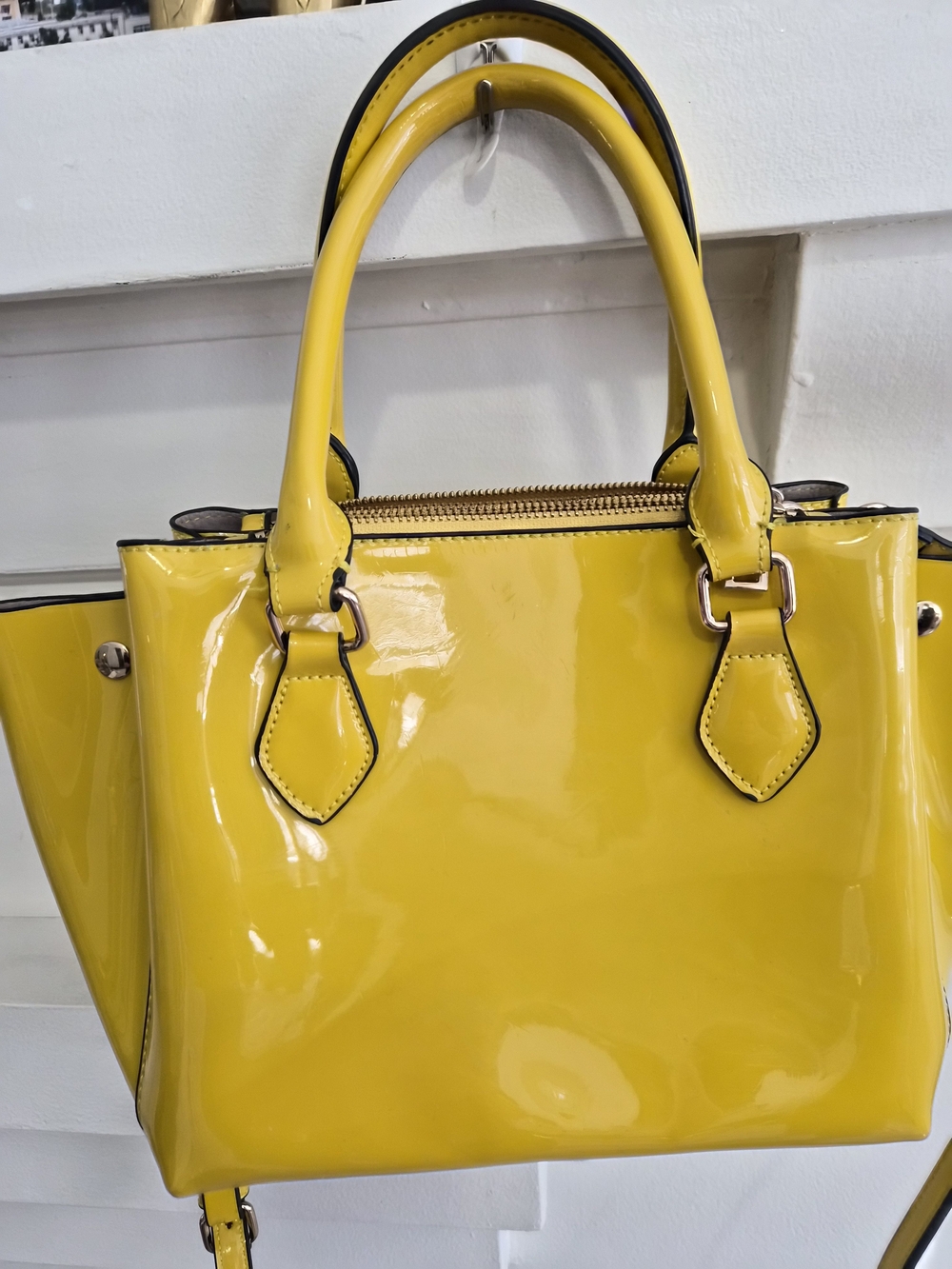Yellow Patent Leather Women’s Tote Handbag